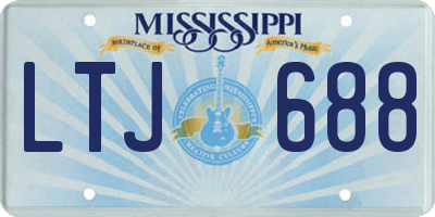 MS license plate LTJ688