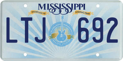MS license plate LTJ692