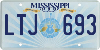 MS license plate LTJ693