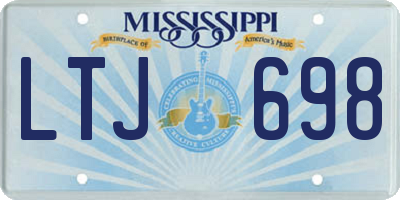 MS license plate LTJ698