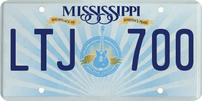 MS license plate LTJ700
