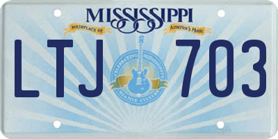 MS license plate LTJ703