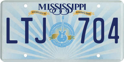 MS license plate LTJ704
