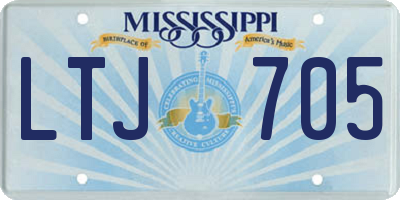 MS license plate LTJ705