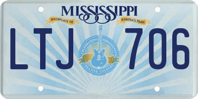 MS license plate LTJ706