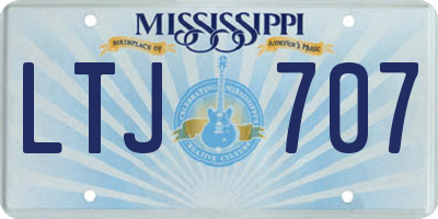 MS license plate LTJ707
