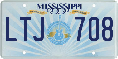 MS license plate LTJ708