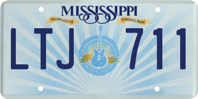 MS license plate LTJ711