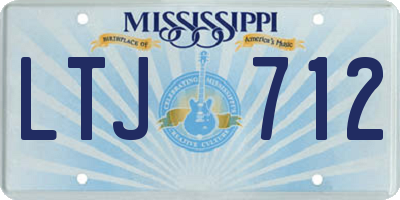 MS license plate LTJ712