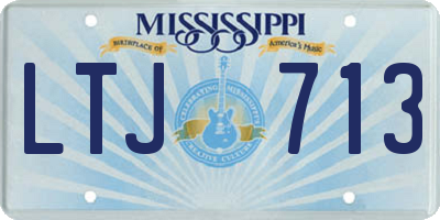 MS license plate LTJ713