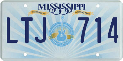 MS license plate LTJ714