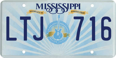 MS license plate LTJ716