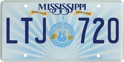 MS license plate LTJ720