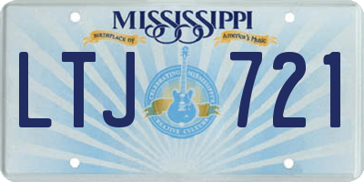 MS license plate LTJ721