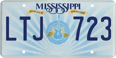 MS license plate LTJ723