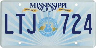 MS license plate LTJ724