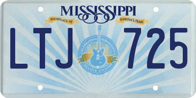 MS license plate LTJ725