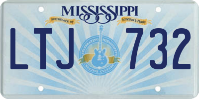 MS license plate LTJ732