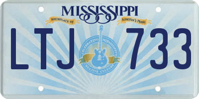 MS license plate LTJ733