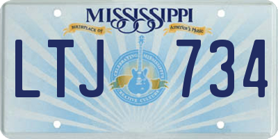 MS license plate LTJ734