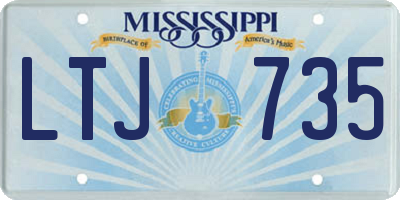 MS license plate LTJ735