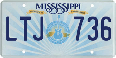MS license plate LTJ736