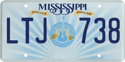 MS license plate LTJ738