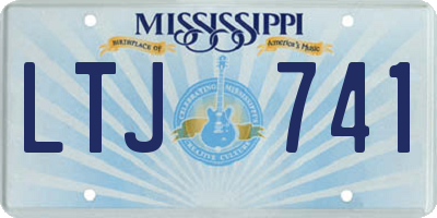 MS license plate LTJ741