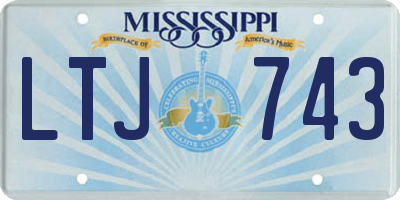 MS license plate LTJ743