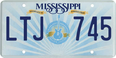 MS license plate LTJ745