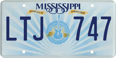 MS license plate LTJ747
