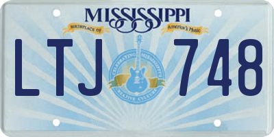 MS license plate LTJ748