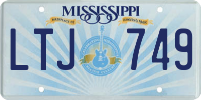 MS license plate LTJ749