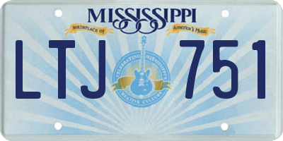 MS license plate LTJ751