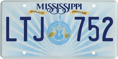 MS license plate LTJ752