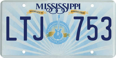 MS license plate LTJ753