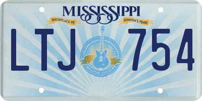 MS license plate LTJ754