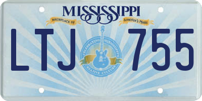MS license plate LTJ755
