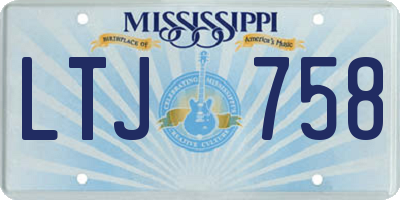 MS license plate LTJ758