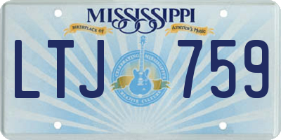 MS license plate LTJ759