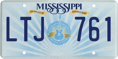 MS license plate LTJ761