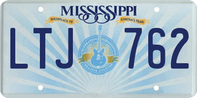 MS license plate LTJ762
