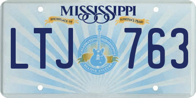 MS license plate LTJ763
