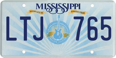MS license plate LTJ765
