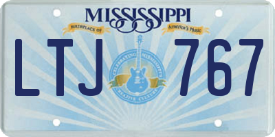 MS license plate LTJ767