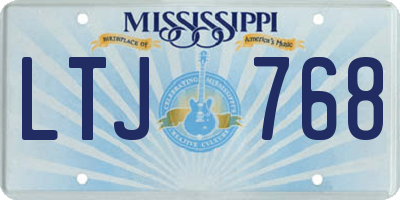 MS license plate LTJ768