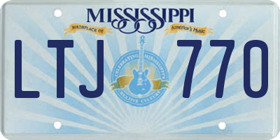 MS license plate LTJ770