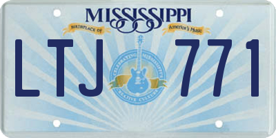 MS license plate LTJ771