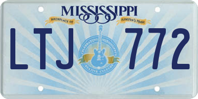 MS license plate LTJ772