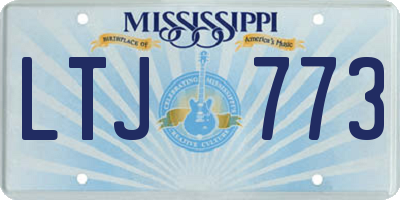 MS license plate LTJ773
